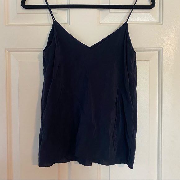 FINAL PRICE Amanda Uprichard 100% silk navy blue spaghetti strap cami size small - Picture 4 of 7